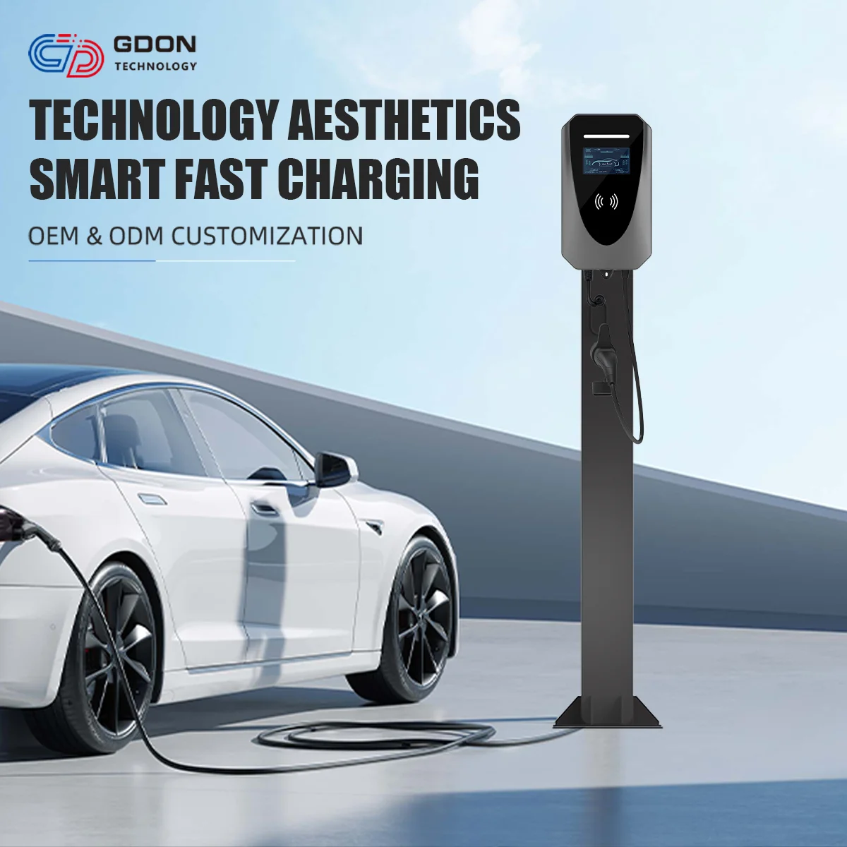GDON Commercial 7KW EV Charging Station Wall Mounted GB/T Connector RFID OCPP IP54 for Electric Vehicle