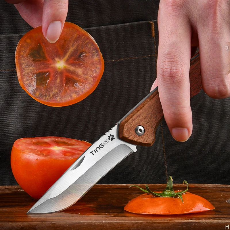 Home Folding Fruit Knife Kitchen Sharp Multi-Purpose Pocket Knife Outdoor Convenient Carry Stainless Steel Folding Knife