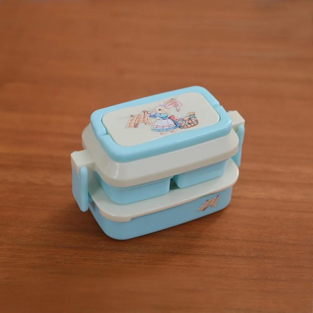 1/6 Scale Dollhouse Lunch Box Lifelike Design Food Kitchen Miniature Picnic Box Plastic Simulation Mini Storage Box Accessories