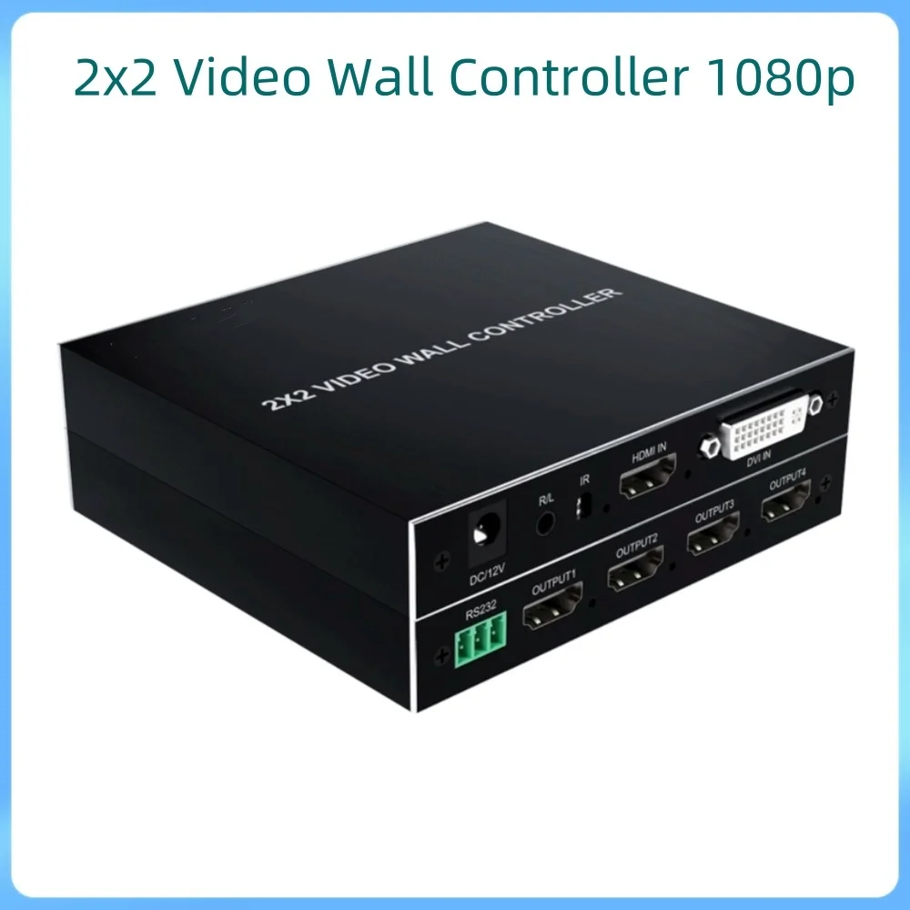 2x2 Video Wall Controller 1080p ทีวี Splicing กล่อง 1x2 1x3 1x4 2x1 3x1 4x1 HD DVI Switch 4 หน้าจอ Splicer โปรเซสเซอร์
