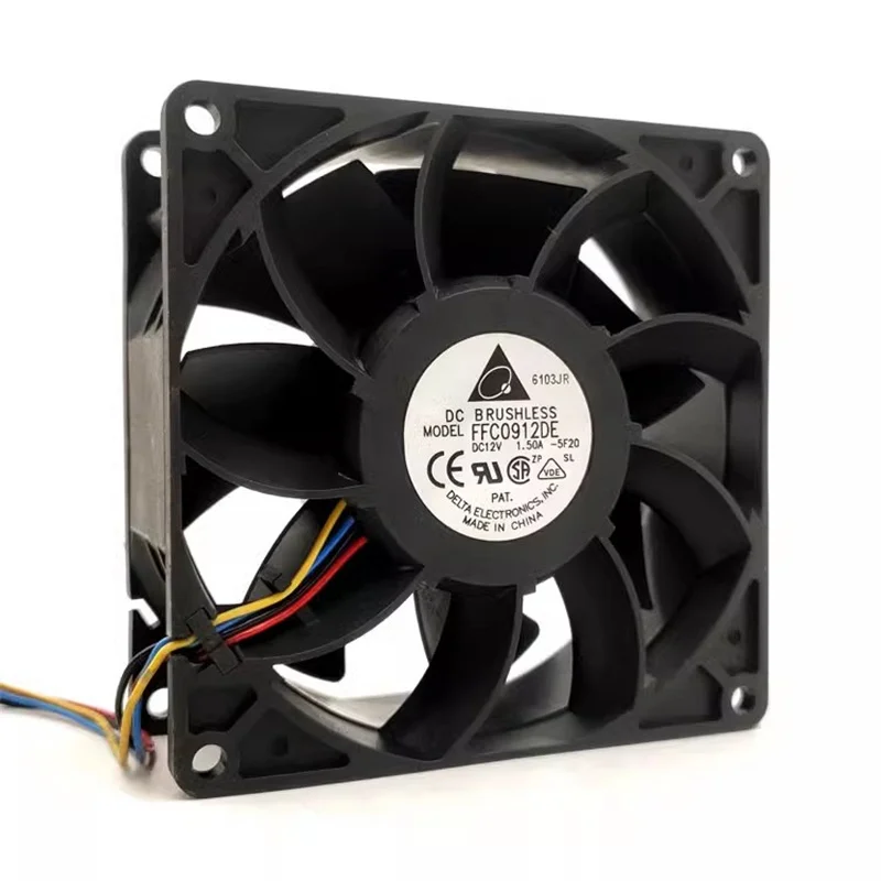 Ventilateur de refroidissement pour serveur, modèle Original FFC0912DE 9cm 9038 12V 1,50a pwm