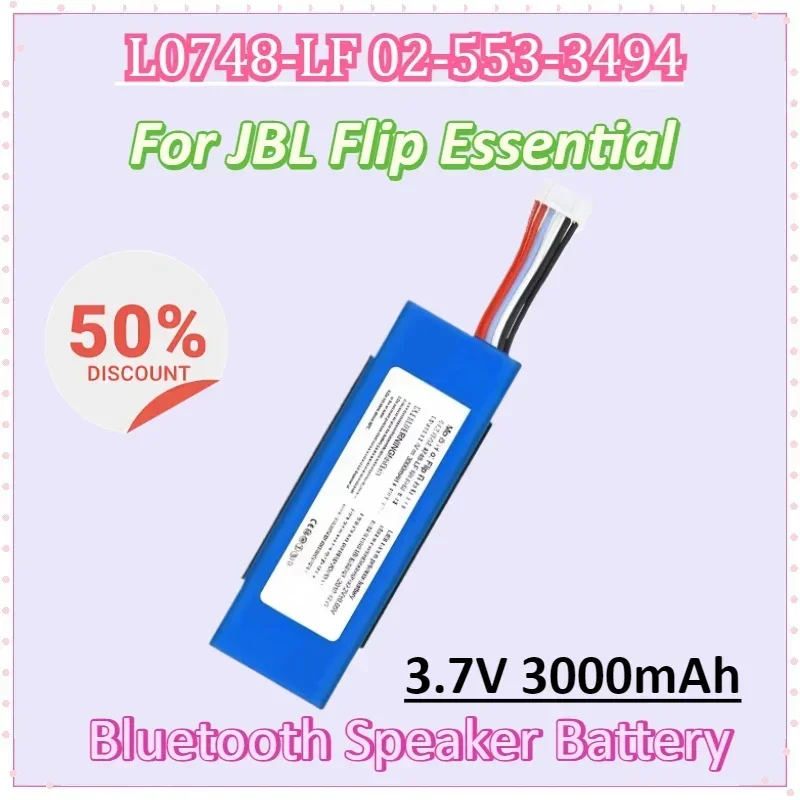 

L0748-LF 02-553-3494 3.7V 3000mAh Bluetooth Speaker Battery for JBL Flip Essential Flip 3 Stealth Edition Flip 3 SE Batteries
