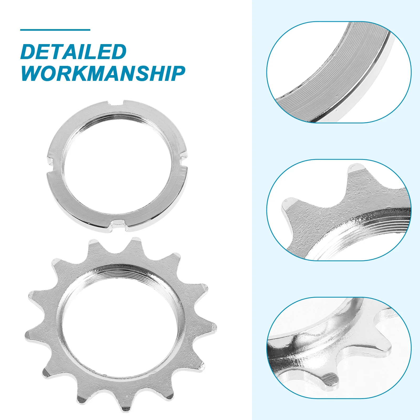 

1 set 13T Freewheel Lock Ring High-Strength Steel Single Speed Fixed Gear Hub Durable Bicycle Sprocket Noiseless Operation Metal