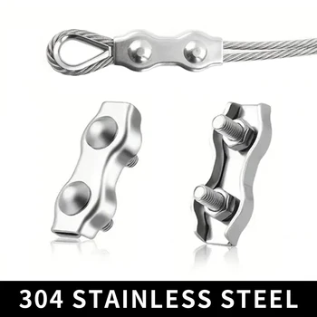 5/10Pcs M2-M8 สแตนเลสสตีลคู่โพสต์ Bolt คลิปเชือกลวดสาย CLAMP Caliper เชือก Simple Grip DIY สายยึด