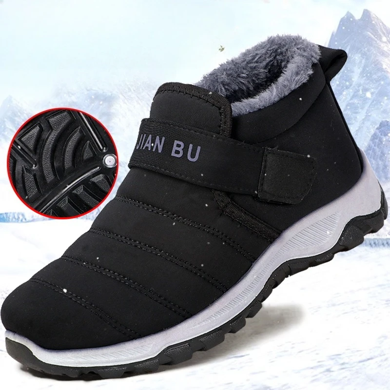 Waterproof Winter Boots for Women New Plush Snow Boots Women Ankle Boots Warm Black Couple Cotton Platform Shoes botas de hombre