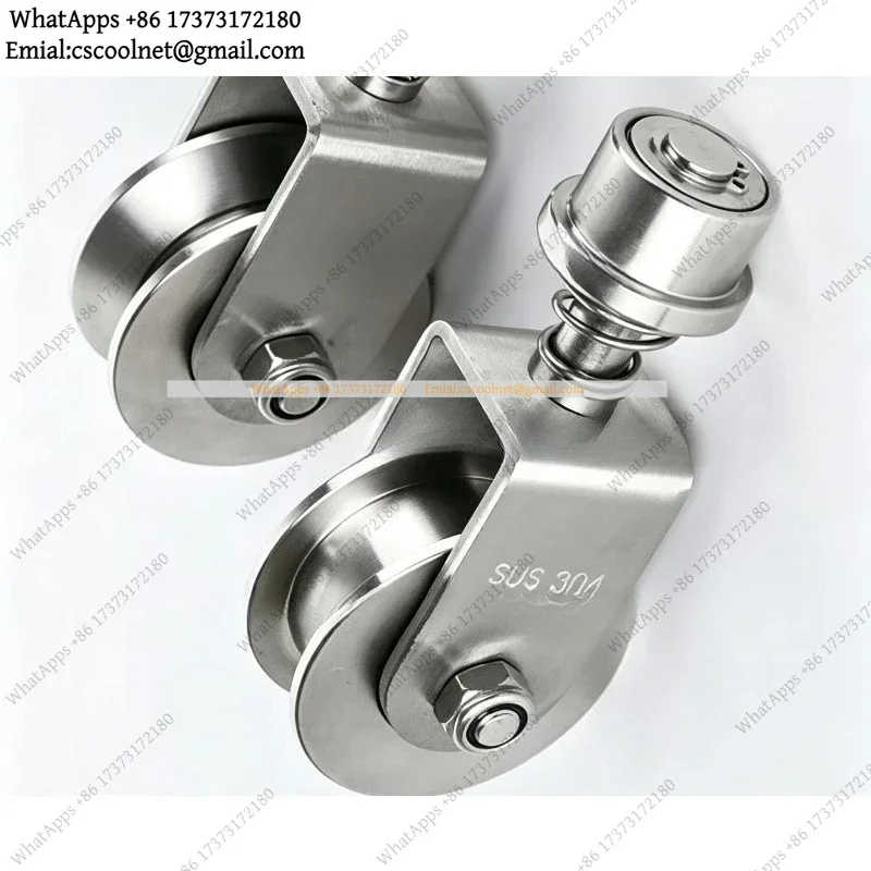 304 Stainless Steel U V H Groove Pulley Spring Shock Caster Wheel Sliding Door Roller