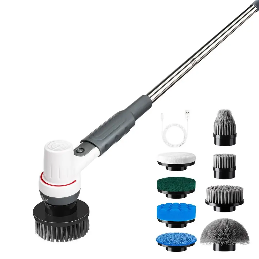 

8in1 Electric Aquarium Cleaning Kit IPX9 Waterproof Cordless Rechargeable Glass Scrubber Handheld Fish Tank Cleaner Powerful Alg