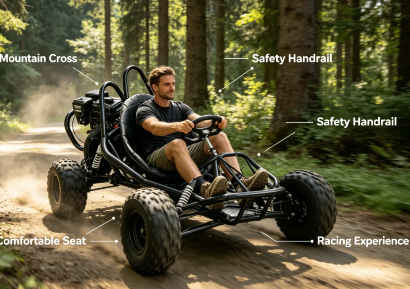Venta al por Mayor Directa de Fábrica: Go Kart de Diseño Personalizado, Buggy Todoterreno para Parques de Diversiones y Entretenimiento en Granjas