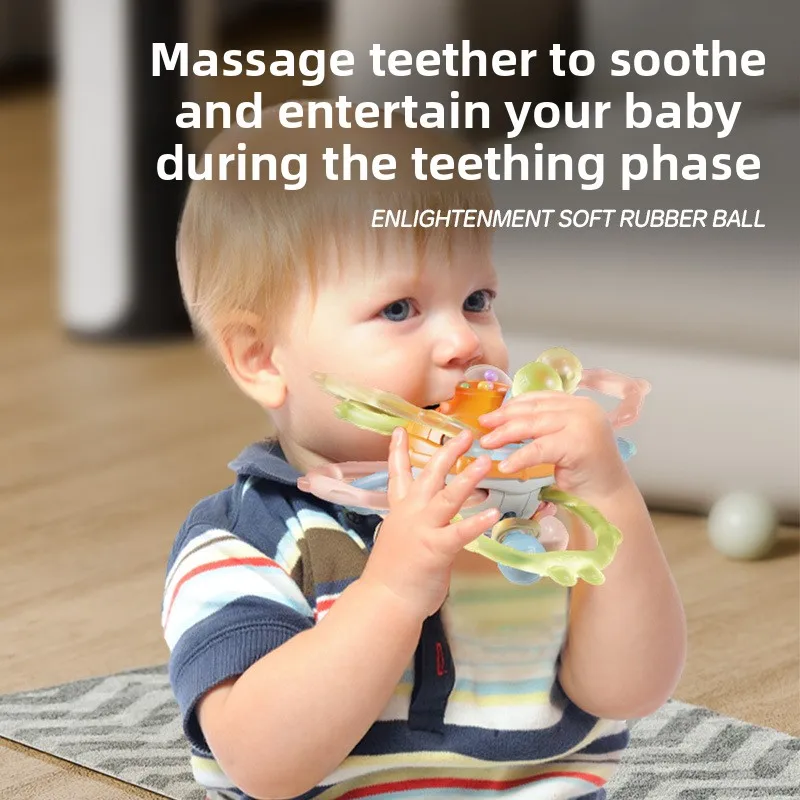 1 قطعة لعبة طفل مانهاتن كرة مستديرة لينة سيليكون اليد انتزاع الكرة حشرجة الموت Infantil مضغ التسنين لعب للرضع 0-12 شهرا