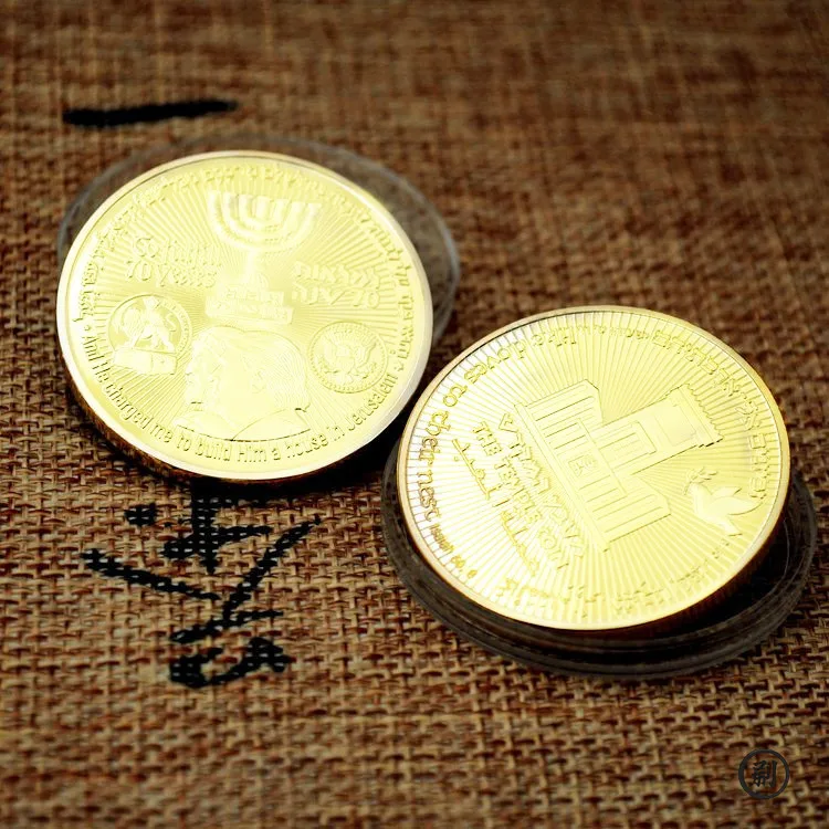 Challenge Coin The Temple Coin Golden Plated Souvenir Coin King Cyrus Jewish Temple Jerusalem Israel Commemorative Coin - 3