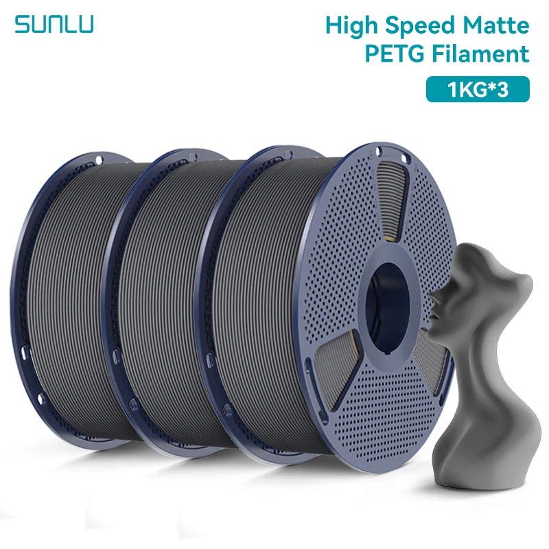 SUNLU Hochgeschwindigkeits-Matt-PETG-Filament 1KG/2KG/3KG/5KG/10KG 1,75mm Ultra-Schneller 600mm/s Druck, Kein Fadenziehen, Für Creality, Bambu Lab