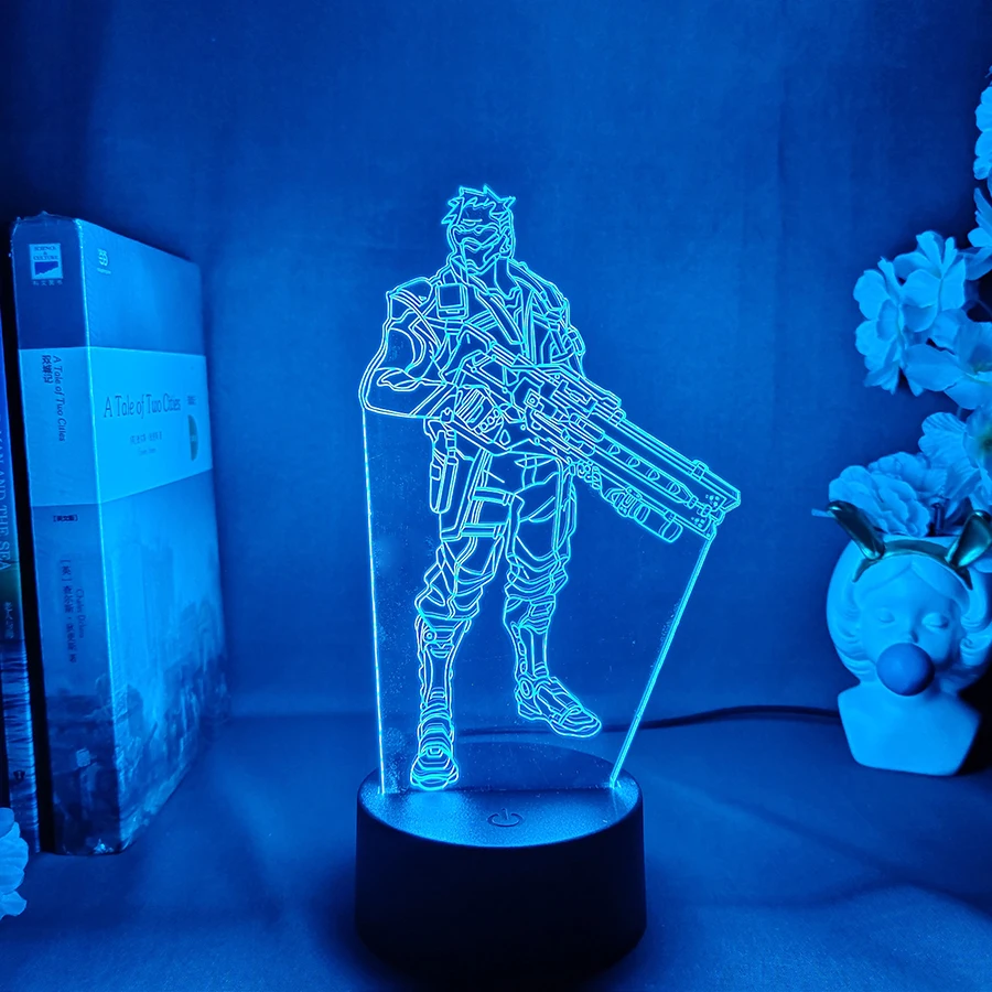 Overwatch OW Game Figure Lamp Soldier:76 3D Led Neon RGB Night Lights Birthday Gift For Friends Gaming Room Tablorful Decoration