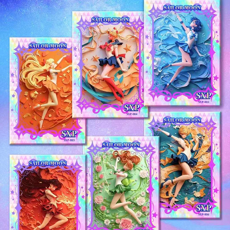 Sailor Moon Card Anime Characters Pretty Guardian Moonlight Crystal Fantasy Magic Flash Trading Collection Cards Kids Toy Gifts