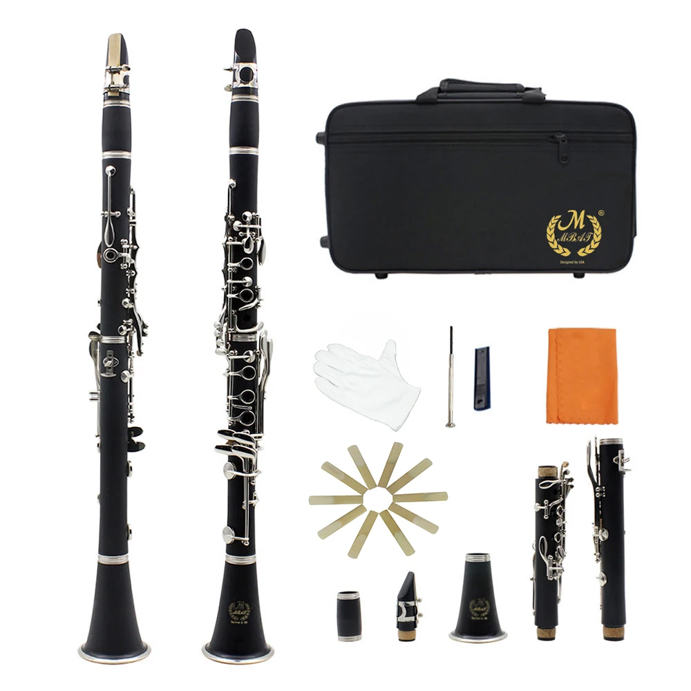 SLADE Bb Clarinet 17 Keys Bakelite Wooden Professional Woodwind Instrument Tenor Clarinet With Box Reed Musical Instrument Parts