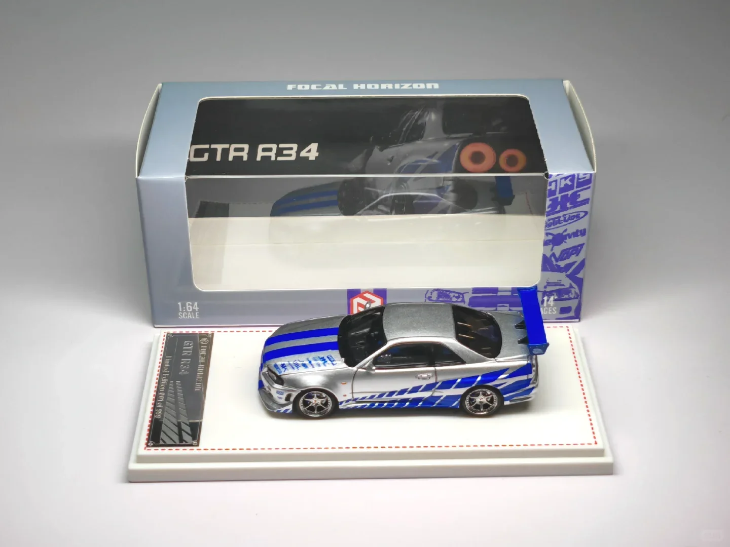 Focal Horizon 1:64 Skyline GTR R34 Fast and Furious Paul Painting Alloy Premium Diecast Car Model Vehicle Collectible - Image 5