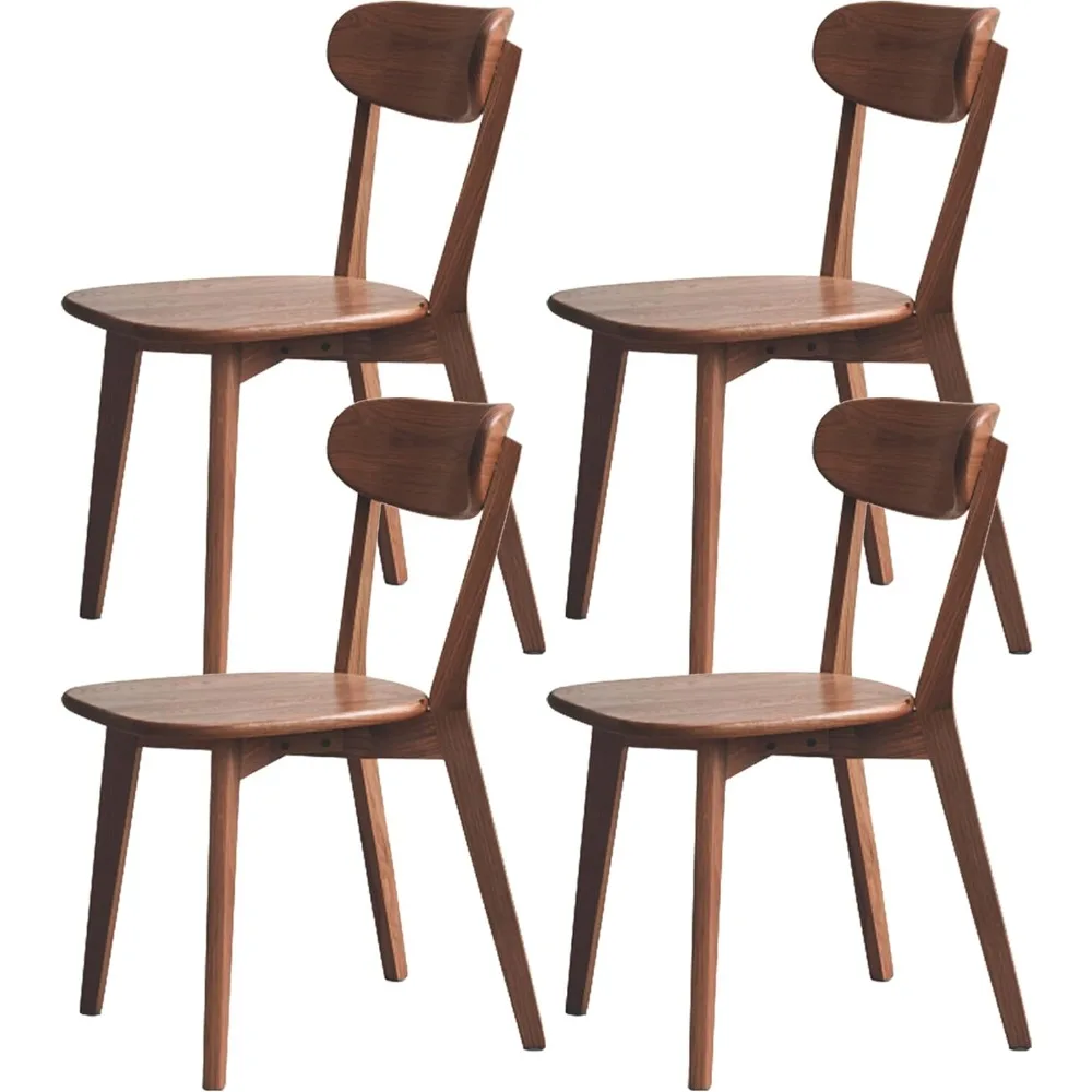 

Modern Dining Chairs Set of 4, Solid Oak Wood Dining Chair with Comfortable Backrest, Sturdy Wooden Chairs for Kitchen, Dining R