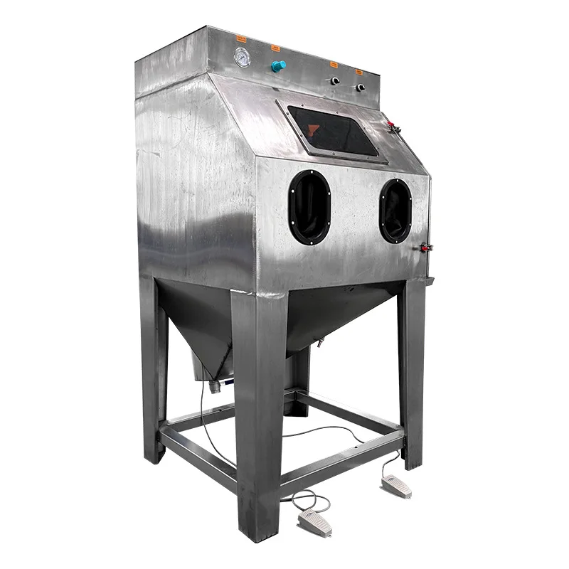 Manual sandblasting machine, small 9060 mold hardware rust removal and refurbishment dust-free box type sandblasting machine