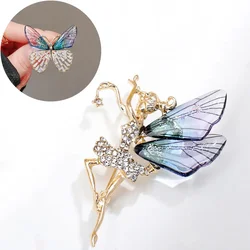 Fashion Angel Inlaid Zircon Brooch Alloy Rhinestone Sequin Corsage for Women Butterfly Dragonfly Bee Brooch Insect Jewelry Gifts