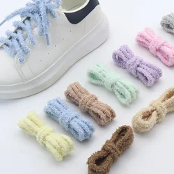 Coolstring-cordones de felpa de tipo plano para mujer, 10 colores brillantes, 7mm, toalla delicada y esponjosa, Sudadera con capucha, cordón de zapatillas, cordones de zapatos, ropa