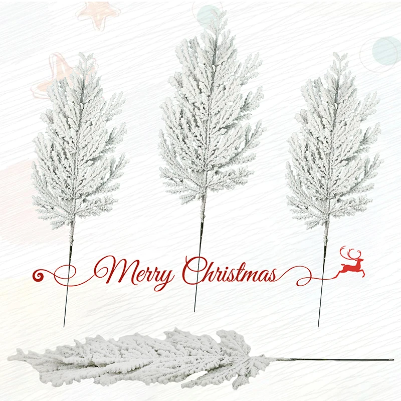 10/1Pcs Artificial Pine Needles Branches Snow Pine for Christmas Xmas Tree Wreath DIY Fake Plants Ornaments Home New Year Gifts
