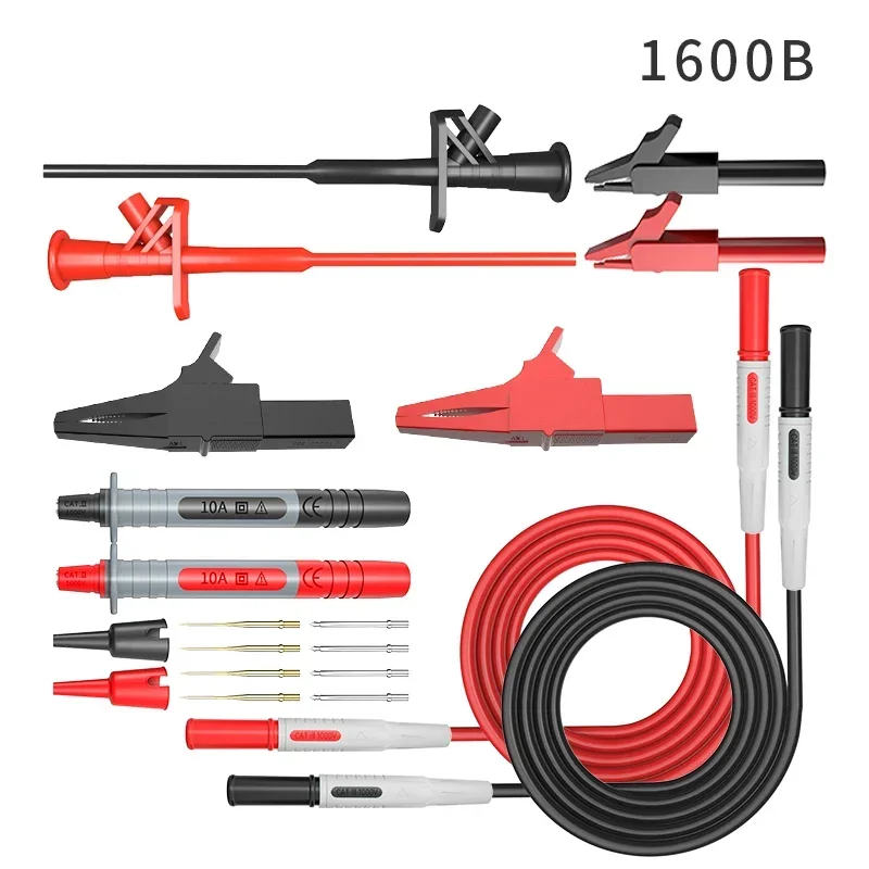 JXSINONE P1600 series Multimeter Test Lead Kit 4mm Banana Plug-Test Cable Test Probe IC Hook Clips Automotive Repair Tool Set