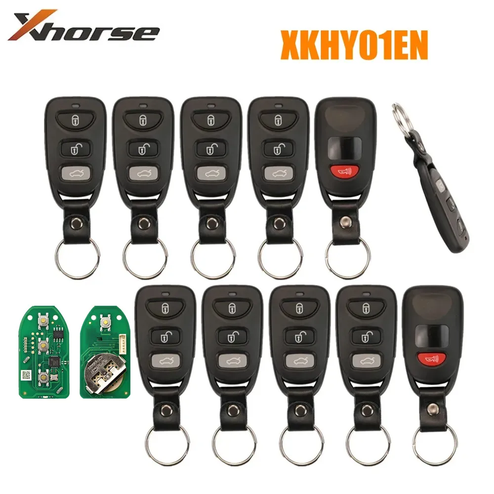 3/8PCS Xhorse XKHY01EN Wire Universal Remote Key 3 Buttons English Version for VVDI Key Tool Fit Several Cars