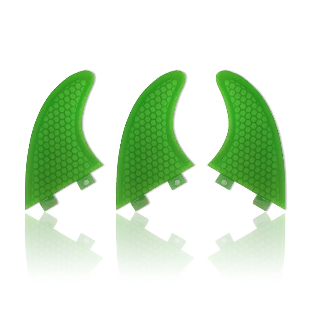 Surfboard UPSURF FCS Fin G3/G5/G7 Double Tabs Fin Green Honeycomb Surf Fins 3 Pcs/set Double Tabs Swimming Accessories