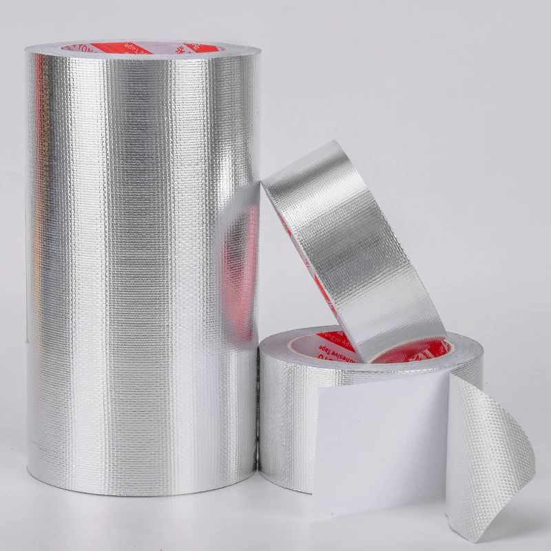 

Fiberglass aluminum foil tape, high temperature resistant, HVAC duct tape, metal repair, cold air duct, sealing, patching, silve