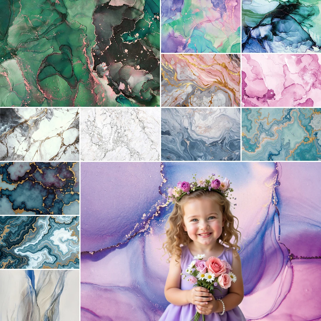 

MOON.QG Abstract Marble Photography Backdrop Pink Ink Flowing Textures Photocall Portrait Birthday Wedding Wallpaper Photozone