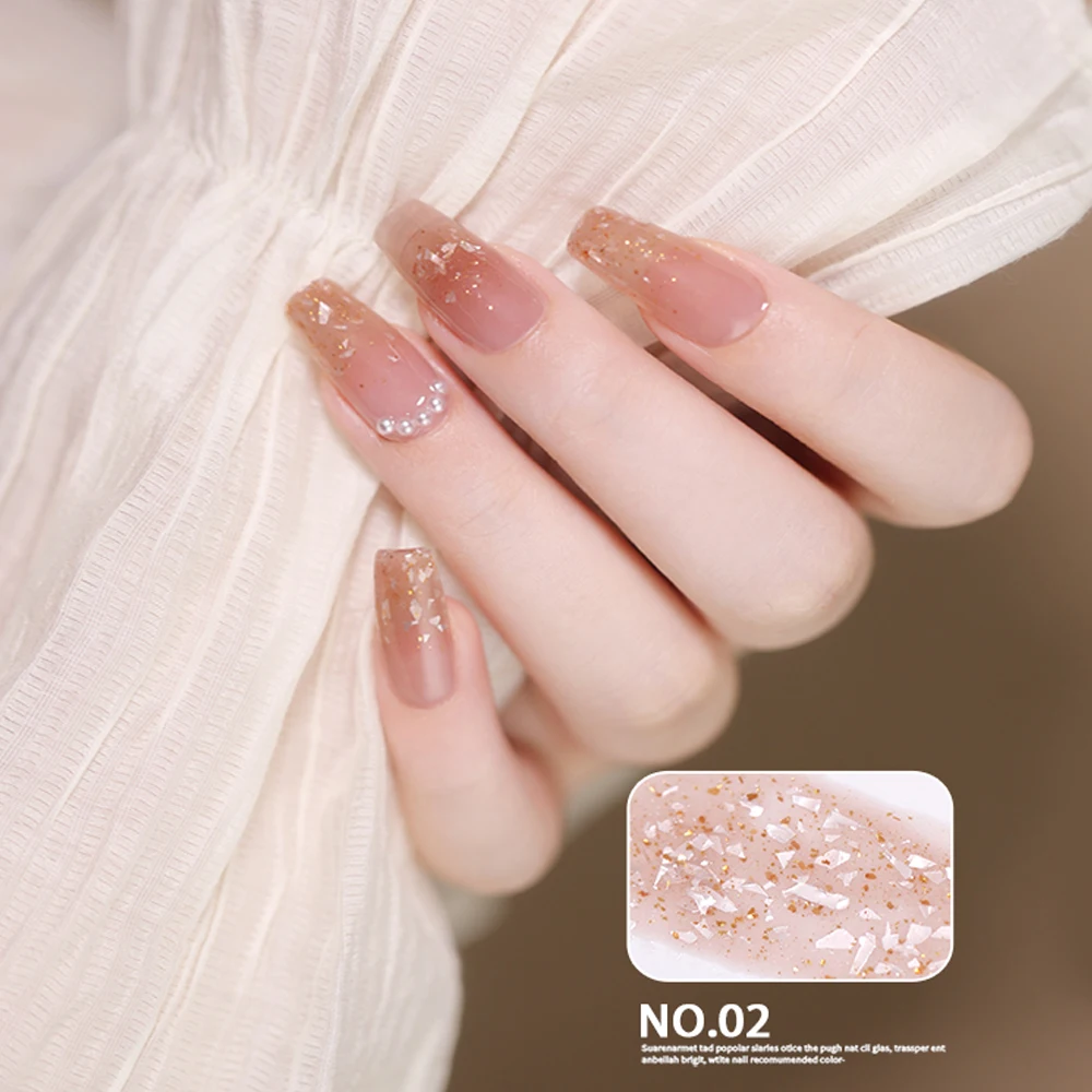 Vendeeni 6 Colors/set Rock Pearl Shell Gel Nail Polish Soak Off UV LED Shiny Glitter Pearl Gel Manicure Gel Varnish 6ml