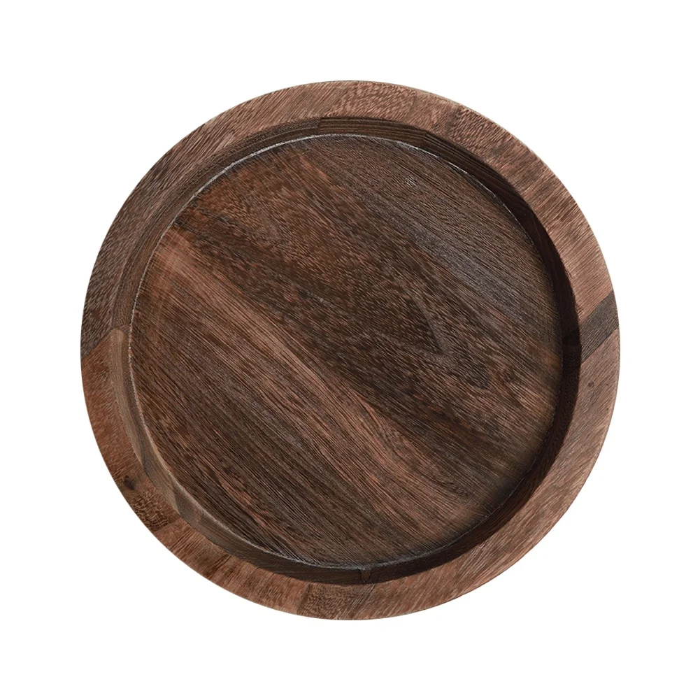 Country Paulownia For Old Pallets Retro Wood Heat Insulation Mat Eco-Friendly Home Desktop Decor Simple Round Cup Plate