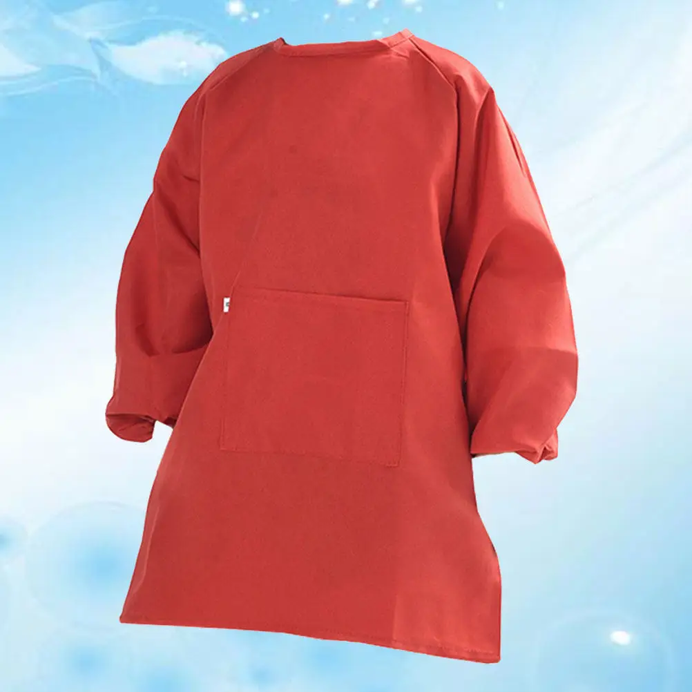 1Pcs Painting Apron Long Sleeve Art Smock for Drawing Coat Cover Stain Resistant Easy Clean Reusable Protective