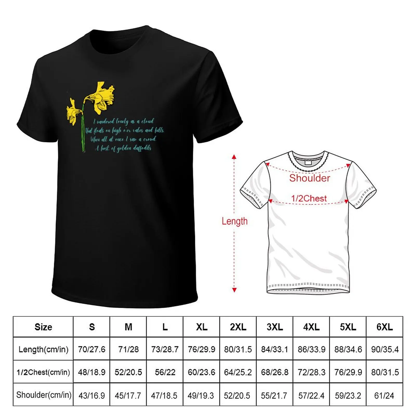 William Wordsworth Daffodils Stylized T-Shirt Anti-Pilling Casual T-Shirt