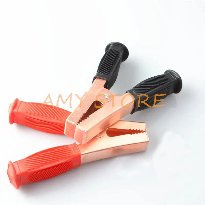 2pcs Black Red Insulated Electrical Test Clips/Cheap Alligator Clips Length 155mm Car Battery Clip Clamp 500A Iron Copper Plated