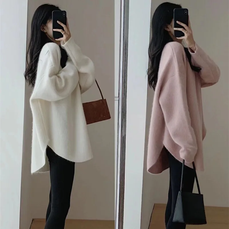 Cashmere Sweater Women\'s 2023 Autumn/Winter New 100% Wool Sweater Women\'s Knitted Casual Pullover Loose Korean Fashion Top