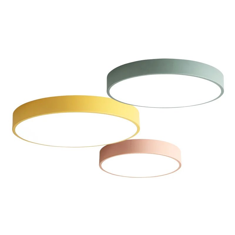 

Nordic bedroom simple modern ceiling lamp, creative led aisle balcony macaron ultra-thin round study lamp