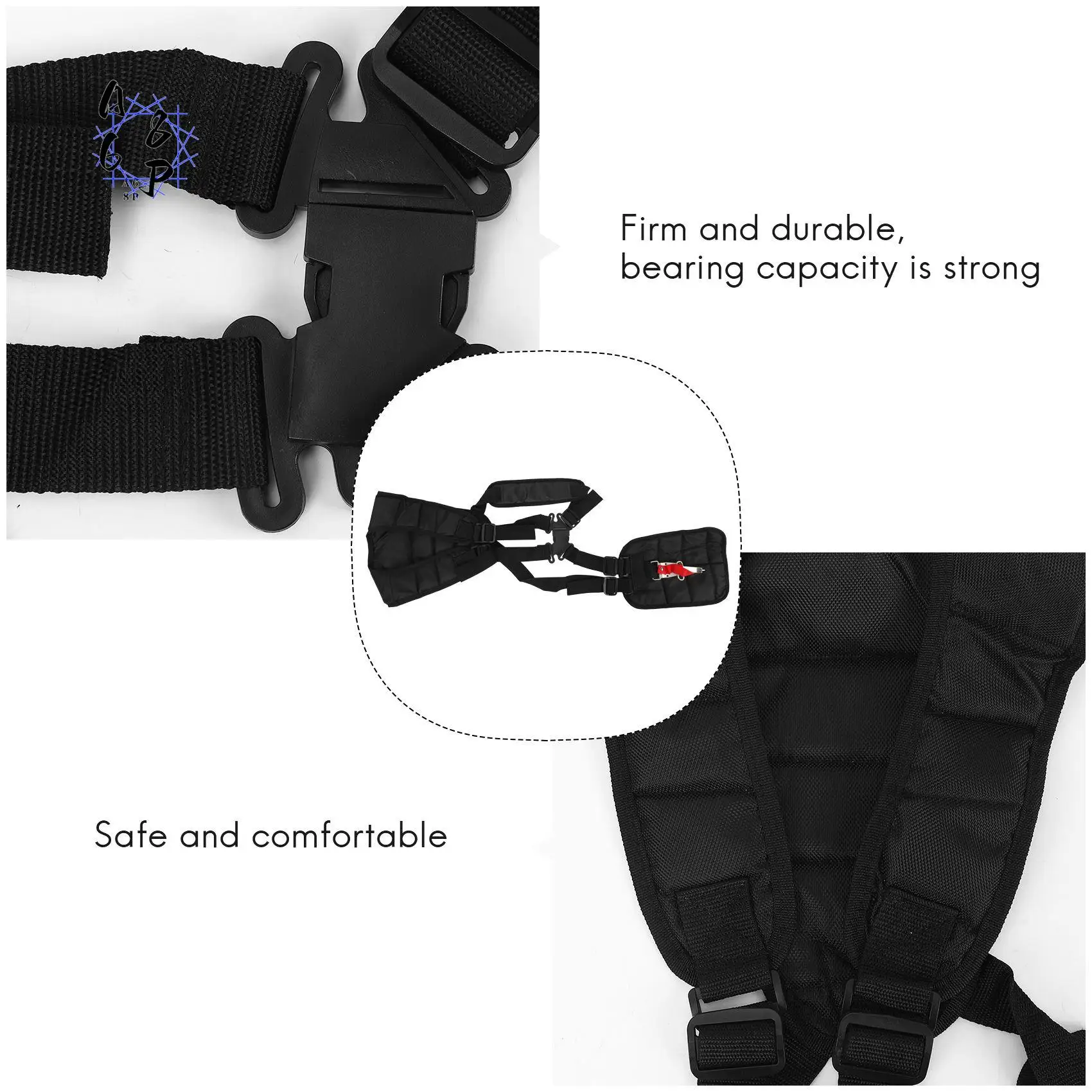 A68P-Adjustable Padded Shoulder Harness Strap Garden Brush Cutter Trimmer Strimmer
