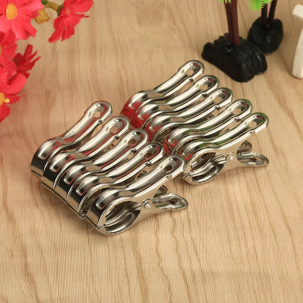 Clothes Peg 10PCS Outfit Stainless Steel Beach Towel Clips Keep Your Towel From Blowing Away Drop shipping Utility clothespins