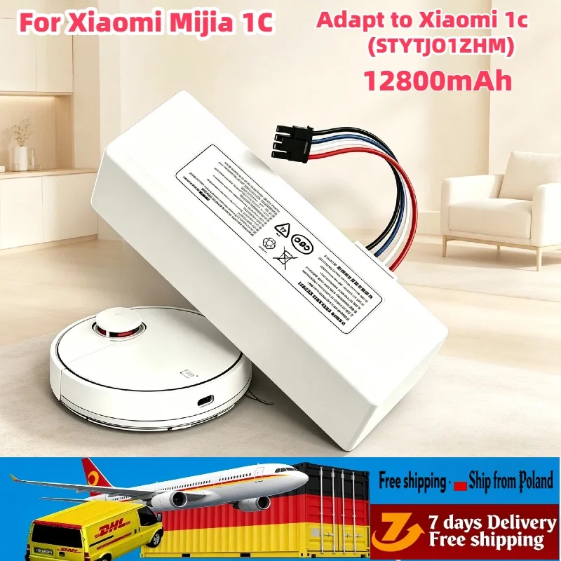 Batterie rechargeable haute capacité 14,4 V 12800 mAh P1904-4S2P-MM, remplacement de l'alimentation pour robot de nettoyage Xiaomi Mijia 1C STYTJ01ZHM