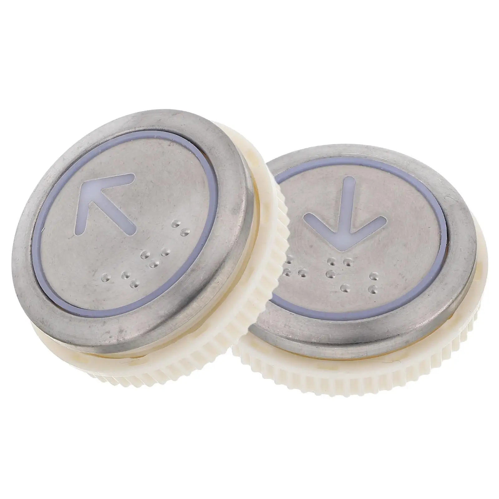 

2Pcs Elevator Buttons Round Stainless Steel Replacement Parts for Home Commercial Use Lift Panel Switch