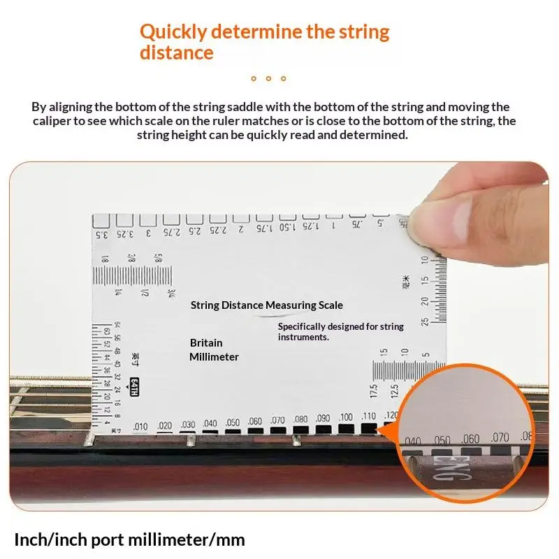 1Pcs Precision String Action Ruler Professional Luthier Tool for Guitar Bass Ukulele Setup Height Gauge