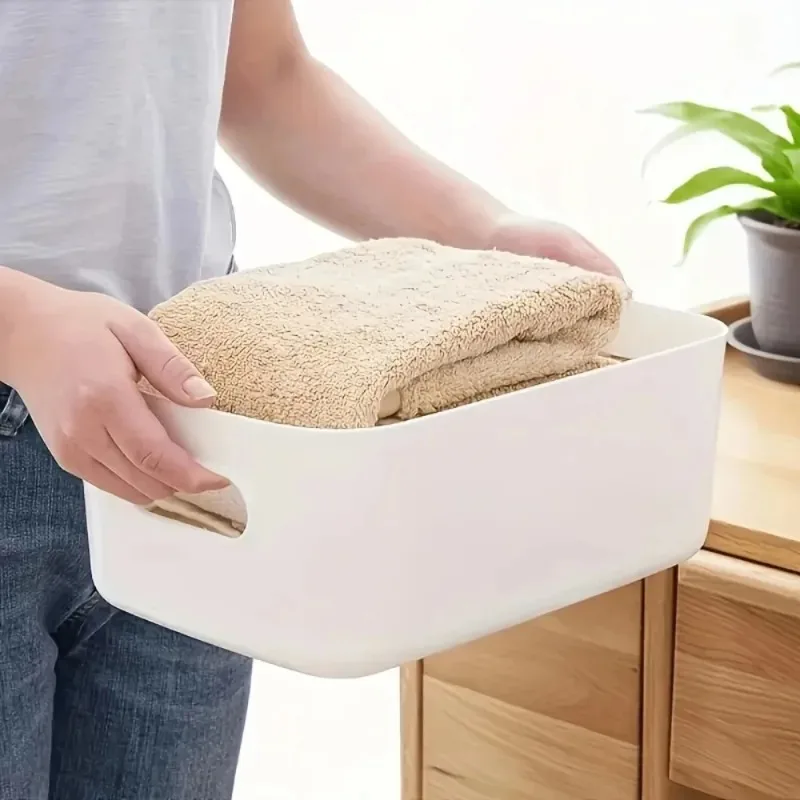 Stackable Storage Box,Rectangular Plastic Organizer Containers,Durable, Reusable,for Kitchen,Bathroom,Dorm Essentials image 2