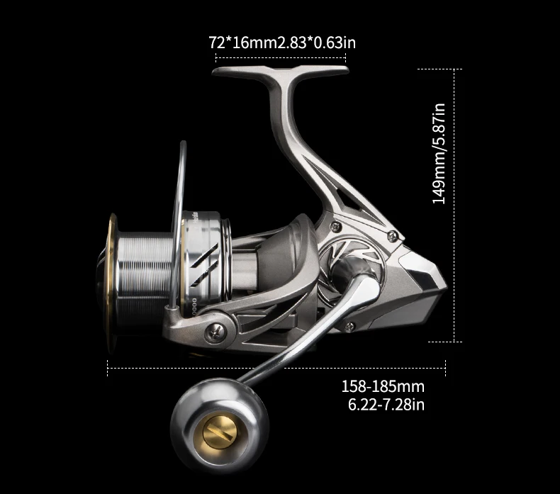 Huidiao KNIGHT ST Big Game Spinnrolle Surfcasting-Rolle 8000 9000 10000 12000 14000 25KG Max Bremskraft für Salzwasser – Detail 4