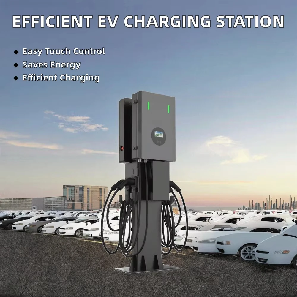 Pedestal Fast-charging Cable Column-type Charger EV Vehicle Charger LED Display Charging
