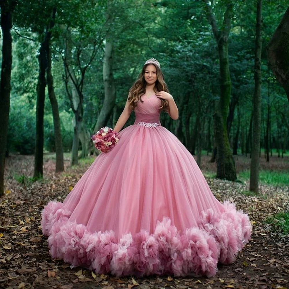 

Ruched Ball Gown Pink Quinceanera Dresses Sweet 16 Off Shoulder Sweet 15 Dress Prom Gowns Vestido De 15 Anos Quinceanera فساتين