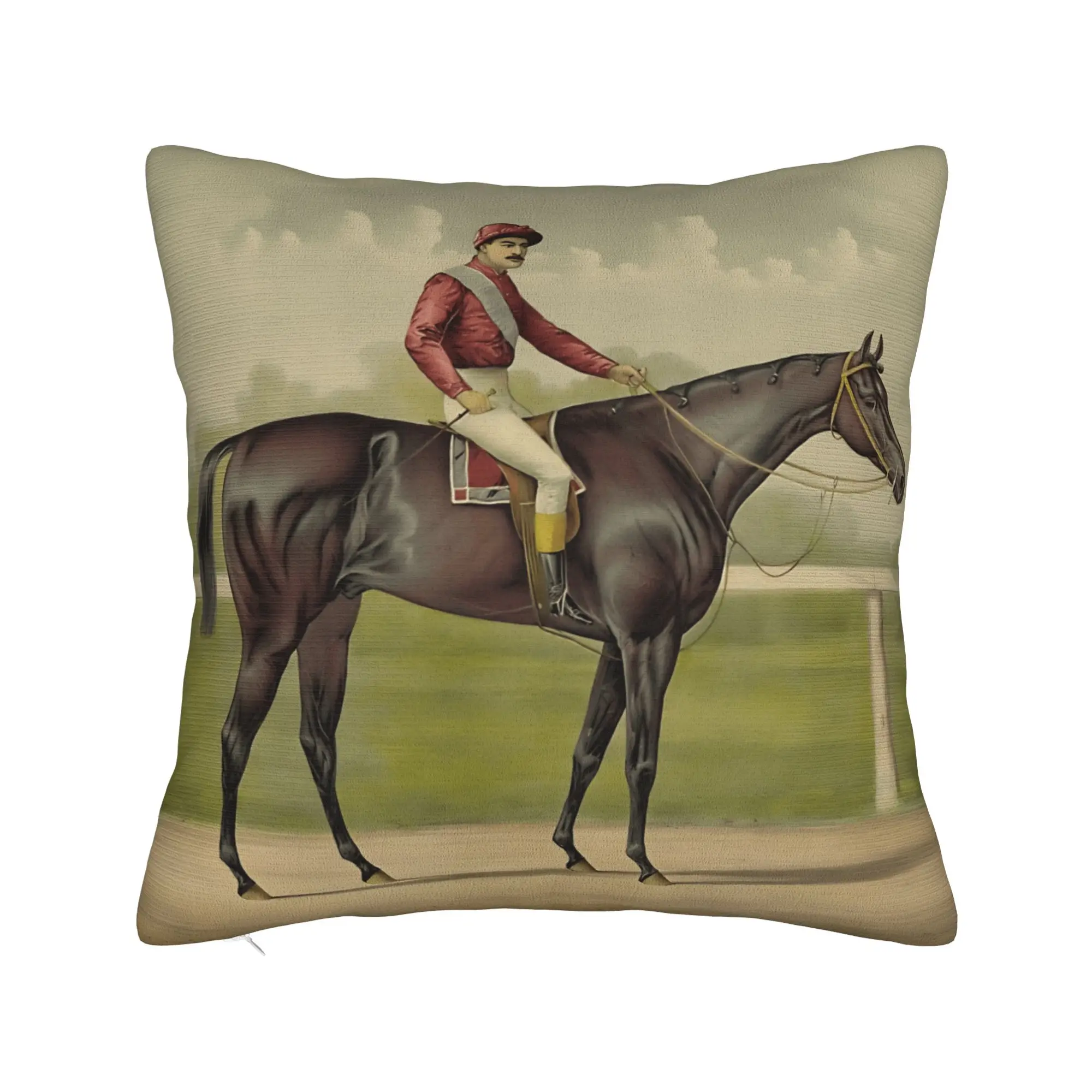 Equestrian Pillow Cover  Vintage Pillow Case For Living Room Bed Chair Print Pillowcases Gift