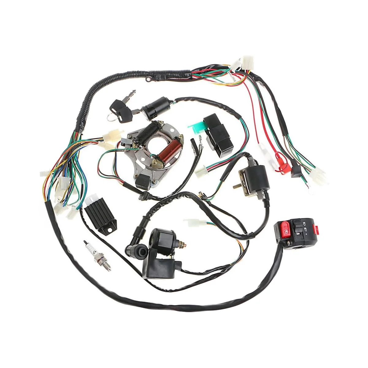 70 90 110CC Full Vehicle Wiring Harness Starting Harness Line Start Ignition Kit ATV Accessories