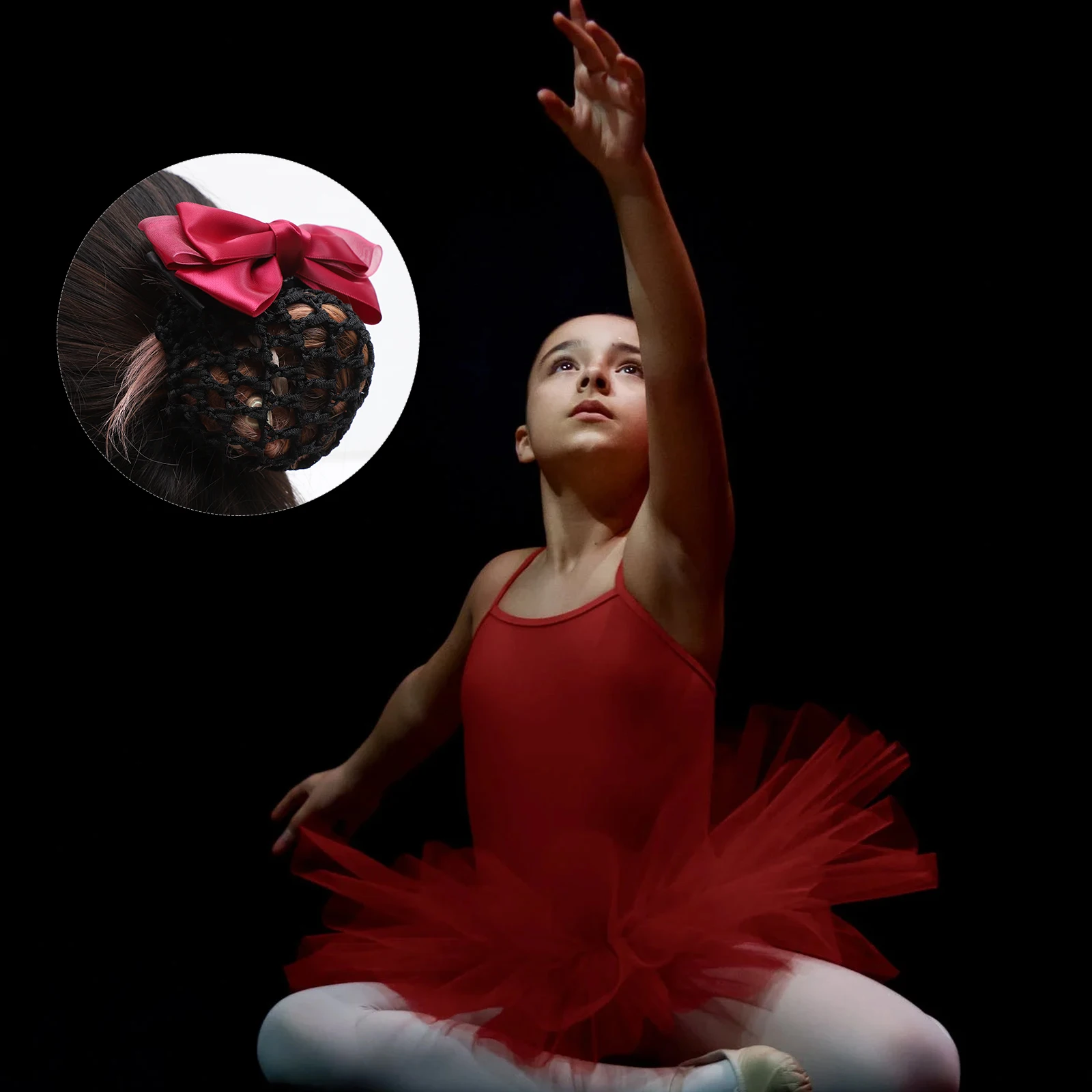 

2pcs Covers Women Hair Bun Net Bow Hair Net Clips For Nurses Stewardess Hotel Waitress Ballet Dancers Cosplay Wedding Party Mesh