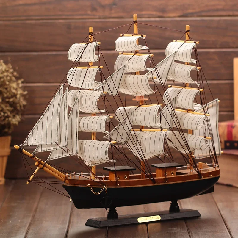 Wooden Crafts Creative Sailboat Model Home Decorations Figurine Living Room TV Cabinet Decoracion Para El Hogar Moderno декор