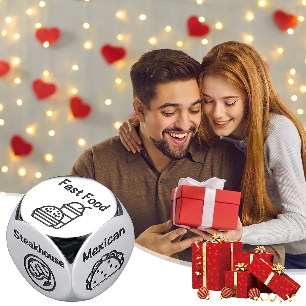 1/2/3 قطعة القرار الوجبات الجاهزة النرد الإبداعية متعة لعبة الغذاء النرد الفولاذ المقاوم للصدأ الأزواج الغذاء القرص هدايا عيد الحب للنساء الرجال #2